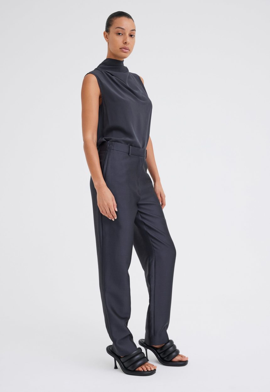 Jac + Jack Novel Silk Wool Pant - Steelo Grey